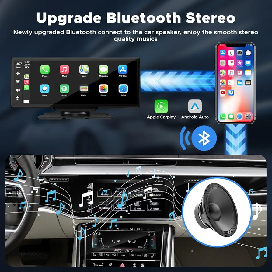 Pantalla Táctil de Coche con Apple CarPlay + Android Auto