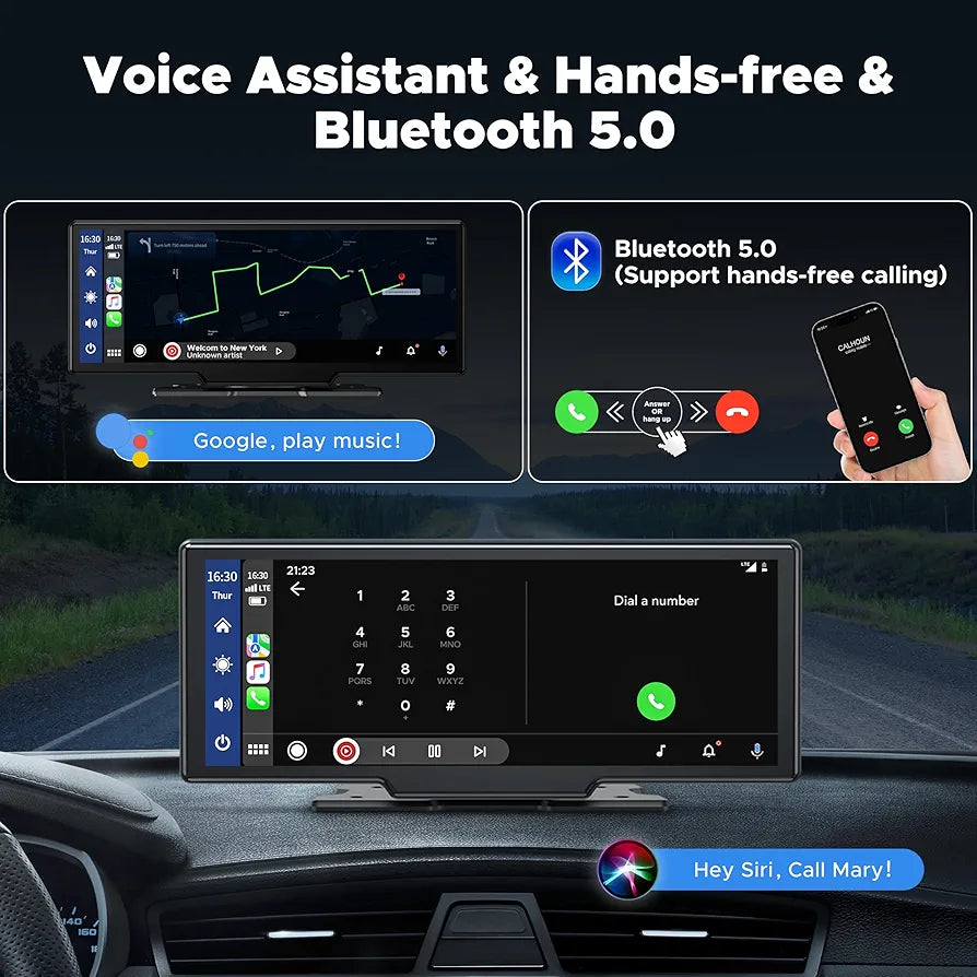 Pantalla Táctil de Coche con Apple CarPlay + Android Auto